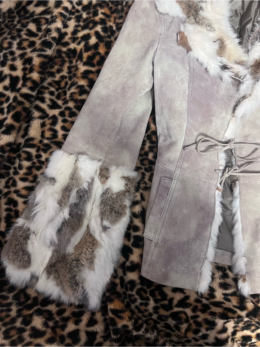 Y2k Bebe Suede & Rabbit Fur Jacket - Picture 3 of 6